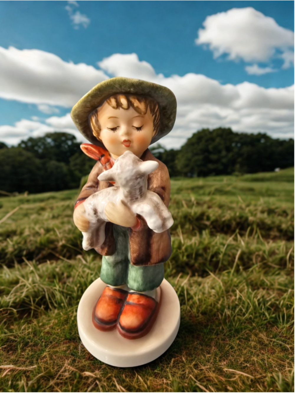 VTG Hummel Goebel W.Germany The Lost Sheep 68 2/0 1962 TMK4 Boy w/ Lamb Figurine